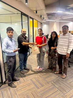 upGrad Noida office - student and parents with the counselling team after their study abroad session